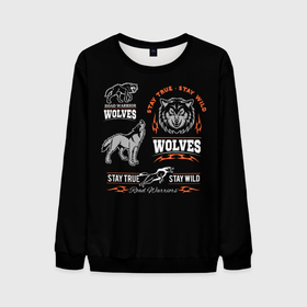Мужской свитшот 3D с принтом Wolves в Новосибирске, 100% полиэстер с мягким внутренним слоем | круглый вырез горловины, мягкая резинка на манжетах и поясе, свободная посадка по фигуре | gray wolf | predator | the beast | volkolak | wolf | wolfhound | волк | волкодав | волколак | волчара | вурдалак | зверь | зов волка | морской волк | оборотень | оскал | рисунок волка | санитар леса | серый волк | хищник