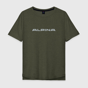 Мужская футболка хлопок Oversize с принтом Альпина | Лого | Эмблема (+спина) в Новосибирске, 100% хлопок | свободный крой, круглый ворот, “спинка” длиннее передней части | alpina | alpina burkard bovensiepen | auto | autosport | bmw | bmw alpina | car | logo | автомобиль | автоспорт | алпина | альпина | бренд | лого | логотип | эмблема