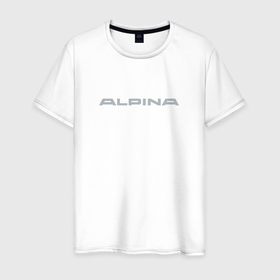 Мужская футболка хлопок с принтом Альпина | Лого | Эмблема (+спина) в Екатеринбурге, 100% хлопок | прямой крой, круглый вырез горловины, длина до линии бедер, слегка спущенное плечо. | alpina | alpina burkard bovensiepen | auto | autosport | bmw | bmw alpina | car | logo | автомобиль | автоспорт | алпина | альпина | бренд | лого | логотип | эмблема