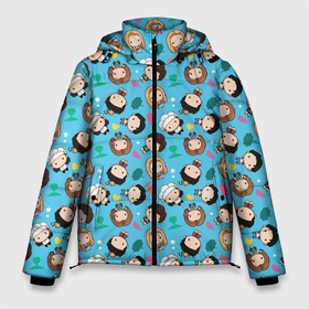 Мужская зимняя куртка 3D с принтом Паттерн с друзьями в Новосибирске, верх — 100% полиэстер; подкладка — 100% полиэстер; утеплитель — 100% полиэстер | длина ниже бедра, свободный силуэт Оверсайз. Есть воротник-стойка, отстегивающийся капюшон и ветрозащитная планка. 

Боковые карманы с листочкой на кнопках и внутренний карман на молнии. | друзья | звездочки | паттерн | персонажи | узор
