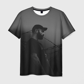 Мужская футболка 3D с принтом Джимбо в колючей проволоке в Курске, 100% полиэфир | прямой крой, круглый вырез горловины, длина до линии бедер | hip hop | jeembo | jimbo | rap | rep | джимбо | исполнители | исполнитель | музыка | реп