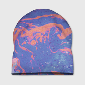 Шапка 3D с принтом Текстура Fluid Art в Курске, 100% полиэстер | универсальный размер, печать по всей поверхности изделия | краска | красный | палитра | роспись | синий | текстура | узор