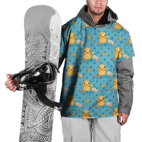 Накидка на куртку 3D с принтом Чистюля: уточки в Екатеринбурге, 100% полиэстер |  | Тематика изображения на принте: умывание | уточки | утята | чистота | чистюля