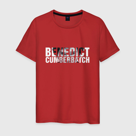 Мужская футболка хлопок с принтом Benedict Cumberbatch в Курске, 100% хлопок | прямой крой, круглый вырез горловины, длина до линии бедер, слегка спущенное плечо. | benedictcumberbatch | бенедикткамбербэтч | ватсон | мориарти | фримен | шерлок