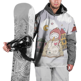 Накидка на куртку 3D с принтом Одинокий снеговик в Тюмени, 100% полиэстер |  | brawl | brawl stars | brawlstars | lola | бравл | бравлстарс | лола | лоли | разрушитель
