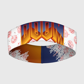 Повязка на голову 3D с принтом RUNES | DOOM | LOGO в Екатеринбурге,  |  | Тематика изображения на принте: doom | doom eternal | doom slayer | logo | pattern | rune | runes | дум | лого | логотип | паттерн | руна | руны