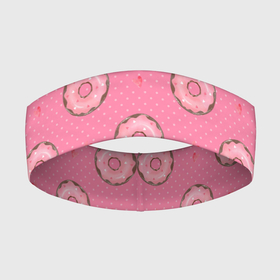 Повязка на голову 3D с принтом Розовые пончики паттерн в Тюмени,  |  | выпечка | паттерн | пончик | пончики | сладость