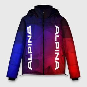 Мужская зимняя куртка 3D с принтом Alpina | RED BLUE в Новосибирске, верх — 100% полиэстер; подкладка — 100% полиэстер; утеплитель — 100% полиэстер | длина ниже бедра, свободный силуэт Оверсайз. Есть воротник-стойка, отстегивающийся капюшон и ветрозащитная планка. 

Боковые карманы с листочкой на кнопках и внутренний карман на молнии. | alpina | alpina burkard bovensiepen | auto | autosport | bmw | bmw alpina | car | logo | автомобиль | автоспорт | алпина | альпина | бренд | лого | логотип