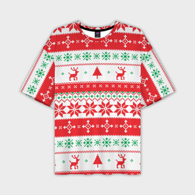 Мужская футболка OVERSIZE 3D с принтом Christmas Deer в Курске,  |  | 
