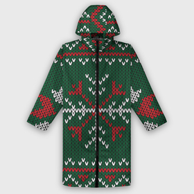 Дождевик унисекс 3D с принтом Knitted Snowflake Pattern в городе Новоалтайск,  |  | background | christmas | holiday | knitted pattern | pattern | snowflakes | trees | winter | вязаный узор | елки | зима | праздник | рождество | снежинки | узор | фон