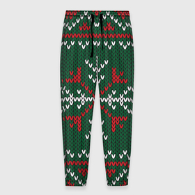Мужские брюки 3D с принтом Knitted Snowflake Pattern , 100% полиэстер | манжеты по низу, эластичный пояс регулируется шнурком, по бокам два кармана без застежек, внутренняя часть кармана из мелкой сетки | background | christmas | holiday | knitted pattern | pattern | snowflakes | trees | winter | вязаный узор | елки | зима | праздник | рождество | снежинки | узор | фон