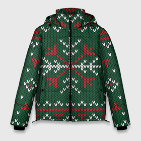 Мужская зимняя куртка 3D с принтом Knitted Snowflake Pattern в Белгороде, верх — 100% полиэстер; подкладка — 100% полиэстер; утеплитель — 100% полиэстер | длина ниже бедра, свободный силуэт Оверсайз. Есть воротник-стойка, отстегивающийся капюшон и ветрозащитная планка. 

Боковые карманы с листочкой на кнопках и внутренний карман на молнии. | background | christmas | holiday | knitted pattern | pattern | snowflakes | trees | winter | вязаный узор | елки | зима | праздник | рождество | снежинки | узор | фон