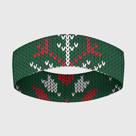 Повязка на голову 3D с принтом Knitted Snowflake Pattern в Новосибирске,  |  | background | christmas | holiday | knitted pattern | pattern | snowflakes | trees | winter | вязаный узор | елки | зима | праздник | рождество | снежинки | узор | фон