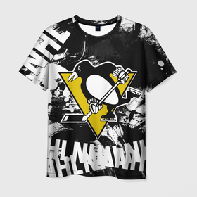 Мужская футболка 3D с принтом Питтсбург Пингвинз | Pittsburgh Penguins в Рязани, 100% полиэфир | прямой крой, круглый вырез горловины, длина до линии бедер | hockey | nhl | penguins | pittsburg | pittsburgh | pittsburgh penguins | usa | нхл | пингвинз | питтсбург | питтсбург пингвинз | спорт | сша | хоккей | шайба