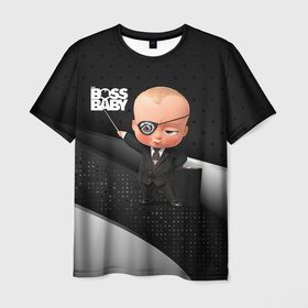 Мужская футболка 3D с принтом Босс с пиратской повязкой , 100% полиэфир | прямой крой, круглый вырез горловины, длина до линии бедер | baby | boss | boss baby | босс | босс молокосос | маленький босс | малыш | мальчик | молокосос | ребенок