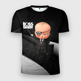 Мужская футболка 3D Slim с принтом Босс с пиратской повязкой в Новосибирске, 100% полиэстер с улучшенными характеристиками | приталенный силуэт, круглая горловина, широкие плечи, сужается к линии бедра | baby | boss | boss baby | босс | босс молокосос | маленький босс | малыш | мальчик | молокосос | ребенок