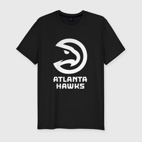 Мужская футболка хлопок Slim с принтом Атланта Хокс, Atlanta Hawks в Кировске, 92% хлопок, 8% лайкра | приталенный силуэт, круглый вырез ворота, длина до линии бедра, короткий рукав | Тематика изображения на принте: atlanta | atlanta hawks | hawks | nba | аталанта | атланта | атланта хокс | баскетбол | нба | хокс | хоукс