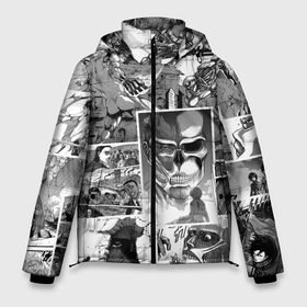 Мужская зимняя куртка 3D с принтом Атака Титанов манга в Тюмени, верх — 100% полиэстер; подкладка — 100% полиэстер; утеплитель — 100% полиэстер | длина ниже бедра, свободный силуэт Оверсайз. Есть воротник-стойка, отстегивающийся капюшон и ветрозащитная планка. 

Боковые карманы с листочкой на кнопках и внутренний карман на молнии. | attack on titan | shingeki no kyojin | аниме | атака на титанов | атака титанов | манга | титаны