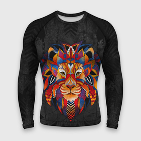 Мужской рашгард 3D с принтом CALM LION ,  |  | грива | злой лев | лев | леопард | царь зверей | цветной лев