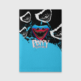 Обложка для паспорта матовая кожа с принтом Монстр Хагги Вагги из игры Poppy Playtime в Кировске, натуральная матовая кожа | размер 19,3 х 13,7 см; прозрачные пластиковые крепления | 