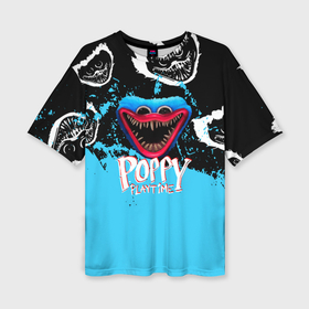 Женская футболка oversize 3D с принтом Монстр Хагги Вагги из игры Poppy Playtime в Санкт-Петербурге,  |  | 