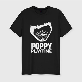 Мужская футболка хлопок Slim с принтом Poppy Playtime Контур Монстра. в Тюмени, 92% хлопок, 8% лайкра | приталенный силуэт, круглый вырез ворота, длина до линии бедра, короткий рукав | 2021 | play | poppy | poppy playtime | poppyplaytime | time | игра | монстр