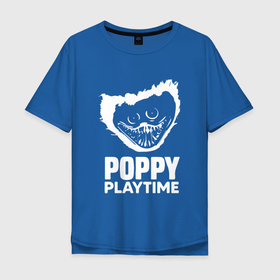 Мужская футболка хлопок Oversize с принтом Poppy Playtime Контур Монстра. , 100% хлопок | свободный крой, круглый ворот, “спинка” длиннее передней части | 2021 | play | poppy | poppy playtime | poppyplaytime | time | игра | монстр