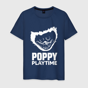 Мужская футболка хлопок с принтом Poppy Playtime Контур Монстра. , 100% хлопок | прямой крой, круглый вырез горловины, длина до линии бедер, слегка спущенное плечо. | 2021 | play | poppy | poppy playtime | poppyplaytime | time | игра | монстр