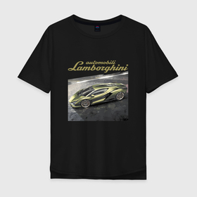 Мужская футболка хлопок Oversize с принтом Lamborghini Motorsport sketch в Санкт-Петербурге, 100% хлопок | свободный крой, круглый ворот, “спинка” длиннее передней части | bull | car | design | lamborghini | motorsport | power | prestige | автомобиль | автоспорт | бык | дизайн | ламборгини | мощь | престиж