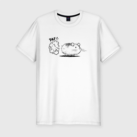 Мужская футболка хлопок Slim с принтом Хома Paf в Петрозаводске, 92% хлопок, 8% лайкра | приталенный силуэт, круглый вырез ворота, длина до линии бедра, короткий рукав | грызун | животные | мышь | хома | хомяк