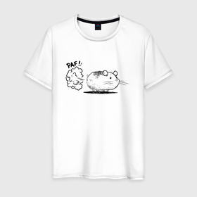 Мужская футболка хлопок с принтом Хома Paf в Петрозаводске, 100% хлопок | прямой крой, круглый вырез горловины, длина до линии бедер, слегка спущенное плечо. | грызун | животные | мышь | хома | хомяк