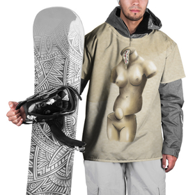 Накидка на куртку 3D с принтом Акварельная Венера в стиле Сальвадора Дали в Курске, 100% полиэстер |  | акварель | бежевая | бежевый | девушка | женская фигура | женщина | искусство | натура | обнаженная | обнаженная девушка | обнаженная жнщина | произведение искусства | скульптура | фигура