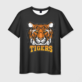 Мужская футболка 3D с принтом TIGERS (Тигр) в Рязани, 100% полиэфир | прямой крой, круглый вырез горловины, длина до линии бедер | animal | beast | cat | predator | tiger | амурский тигр | белый тигр | год тигра | животное | зверь | кот | полосатая кошка | саблезубый тигр | тигр | хищник | царь джунглей | шерхан