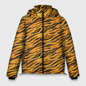 Мужская зимняя куртка 3D с принтом Тигровый Окрас (Tiger) в Белгороде, верх — 100% полиэстер; подкладка — 100% полиэстер; утеплитель — 100% полиэстер | длина ниже бедра, свободный силуэт Оверсайз. Есть воротник-стойка, отстегивающийся капюшон и ветрозащитная планка. 

Боковые карманы с листочкой на кнопках и внутренний карман на молнии. | animal | beast | cat | predator | tiger | амурский тигр | белый тигр | год тигра | животное | зверь | кот | полосатая кошка | саблезубый тигр | тигр | хищник | царь джунглей | шерхан