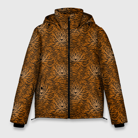 Мужская зимняя куртка 3D с принтом Тигры (Tigers) в Новосибирске, верх — 100% полиэстер; подкладка — 100% полиэстер; утеплитель — 100% полиэстер | длина ниже бедра, свободный силуэт Оверсайз. Есть воротник-стойка, отстегивающийся капюшон и ветрозащитная планка. 

Боковые карманы с листочкой на кнопках и внутренний карман на молнии. | Тематика изображения на принте: animal | beast | cat | predator | tiger | амурский тигр | белый тигр | год тигра | животное | зверь | кот | полосатая кошка | саблезубый тигр | тигр | хищник | царь джунглей | шерхан