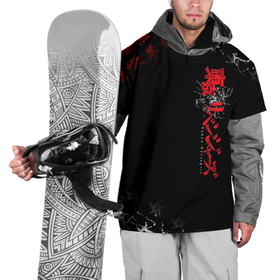 Накидка на куртку 3D с принтом TOKYO REVENGERS RED STYLE TEAM в Тюмени, 100% полиэстер |  | anime | draken | mikey | tokyorevengers | walhalla | аниме | вальгала | дракен | иероглифы | кэн | манга | мандзиро | микки | рюгудзи | сано | символы | токийские мстители