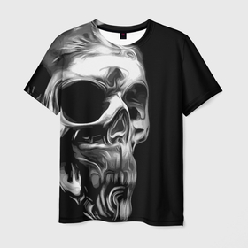 Мужская футболка 3D с принтом Vanguard skull 2022 в Санкт-Петербурге, 100% полиэфир | прямой крой, круглый вырез горловины, длина до линии бедер | Тематика изображения на принте: art | fashion | hype | skull | vanguard | авангард | искусство | мода | хайп | череп