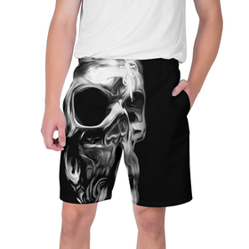 Мужские шорты 3D с принтом Vanguard skull 2022 в Тюмени,  полиэстер 100% | прямой крой, два кармана без застежек по бокам. Мягкая трикотажная резинка на поясе, внутри которой широкие завязки. Длина чуть выше колен | art | fashion | hype | skull | vanguard | авангард | искусство | мода | хайп | череп