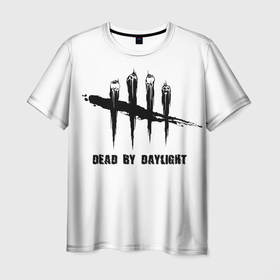 Мужская футболка 3D с принтом DEAD BY DAYLIGHT (FLO) в Екатеринбурге, 100% полиэфир | прямой крой, круглый вырез горловины, длина до линии бедер | популярное | психоделика | смысл | хайп | чепер