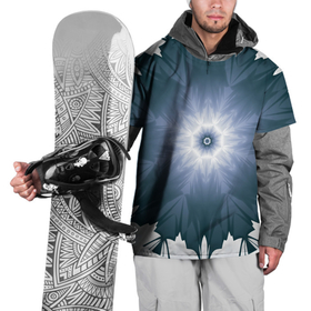 Накидка на куртку 3D с принтом Снежинка. Абстракция. Синий. в Курске, 100% полиэстер |  | abstraction | blue | fractal | grey | pattern | snowflakes | абстракция | серый | синий | снежинка | узор | фрактал