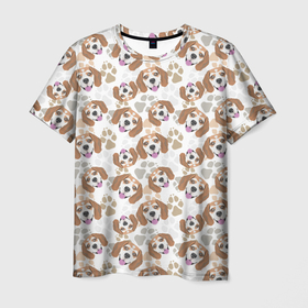 Мужская футболка 3D с принтом Бигль Собака в Курске, 100% полиэфир | прямой крой, круглый вырез горловины, длина до линии бедер | animal | beagle | dog | hunting dog | бигль | год собаки | гончая собака | друг человека | животное | зверь | кинолог | охотничья собака | пес | порода собак | собака бигль | собаковод | собачка | хищник