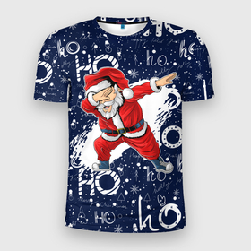 Мужская футболка 3D спортивная с принтом Санта Клаус Даб в Тюмени, 100% полиэстер с улучшенными характеристиками | приталенный силуэт, круглая горловина, широкие плечи, сужается к линии бедра | christmas | dab | dabbing | santa | дед мороз | елка | зима | новый год | подарок | рождество | санта | снег | снегурочка | снежинка