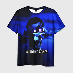 Мужская футболка 3D с принтом ДРОНЫ УБИЙЦЫ |  MURDER DRONES , 100% полиэфир | прямой крой, круглый вырез горловины, длина до линии бедер | liam vickers | murder drones | murder drones pilot | murder drones v | pilot | мультфильм