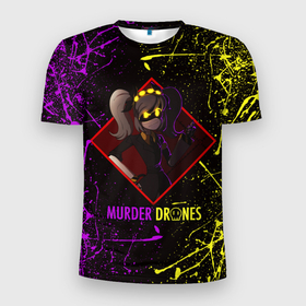 Мужская футболка 3D Slim с принтом MURDER DRONES | ДРОНЫ УБИЙЦЫ , 100% полиэстер с улучшенными характеристиками | приталенный силуэт, круглая горловина, широкие плечи, сужается к линии бедра | murder drones | murder drones pilot | murder drones v | мультфильм