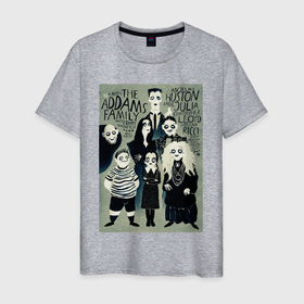 Мужская футболка хлопок с принтом The Addams Family I , 100% хлопок | прямой крой, круглый вырез горловины, длина до линии бедер, слегка спущенное плечо. | Тематика изображения на принте: animation | family | heloween | home | kids