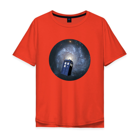 Мужская футболка хлопок Oversize с принтом тардис доктора кто в Санкт-Петербурге, 100% хлопок | свободный крой, круглый ворот, “спинка” длиннее передней части | doctor who | будка синяя | вселенная | далеки | джоди уиттакер | доктор кто | дэвид теннант | киберлюди | космос | тардис