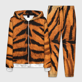 Мужской костюм 3D с принтом ТИГРИНАЯ ШКУРА в Кировске, 100% полиэстер | Манжеты и пояс оформлены тканевой резинкой, двухслойный капюшон со шнурком для регулировки, карманы спереди | 2022 | christmas | merry | new | tiger | year | год | животные | новый | рождество | текструа | тигр | тигра | тигриная | тигровая | шерсть