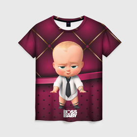 Женская футболка 3D с принтом Босс без штанов в Белгороде, 100% полиэфир ( синтетическое хлопкоподобное полотно) | прямой крой, круглый вырез горловины, длина до линии бедер | baby | boss | boss baby | босс | босс молокосос | маленький босс | малыш | мальчик | молокосос | ребенок