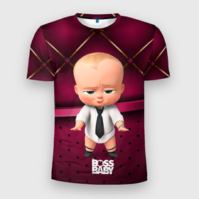 Мужская футболка 3D Slim с принтом Босс без штанов в Новосибирске, 100% полиэстер с улучшенными характеристиками | приталенный силуэт, круглая горловина, широкие плечи, сужается к линии бедра | baby | boss | boss baby | босс | босс молокосос | маленький босс | малыш | мальчик | молокосос | ребенок