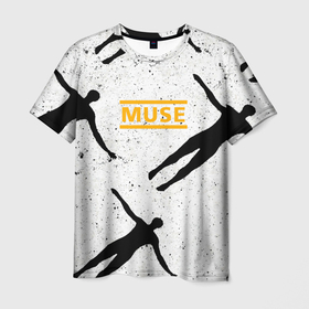 Мужская футболка 3D с принтом Absolution   Muse в Екатеринбурге, 100% полиэфир | прямой крой, круглый вырез горловины, длина до линии бедер | muse | rock band | альбом | альтернативный | летящие люди | мосе | моус | моусе | муз | муза | музе | музыка | мусе | мьюз | прогрессивный | рок группа | силуэты людей | симфонический | спейс | спейсрок